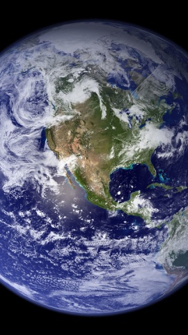 宇宙に浮かぶ青い地球