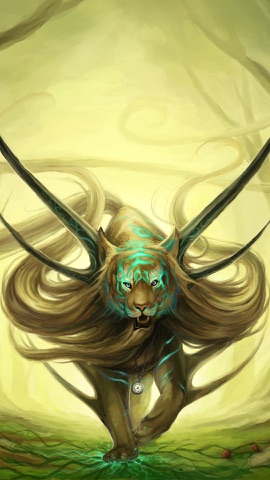 光る紋様をまとう幻獣