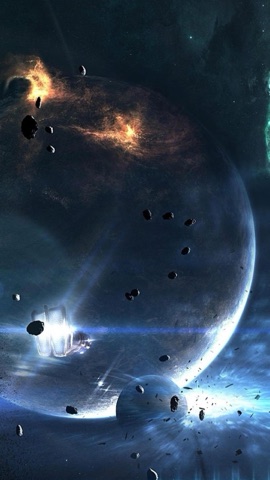 宇宙の惑星と破片