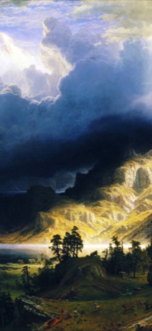 嵐雲の山岳画